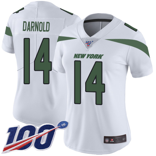 New York Jets Limited White Women Sam Darnold Road Jersey NFL Football #14 100th Season Vapor Untouchable->women nfl jersey->Women Jersey